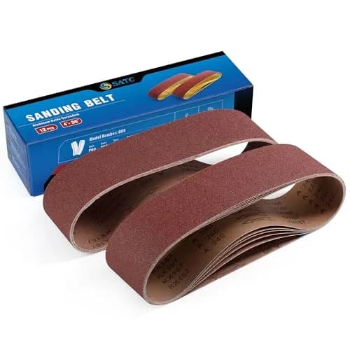 S SATC 4x36 Inch Sanding Belts 12-Pack (60-400 Grits) Aluminum Oxide | Heavy Duty Stripping & Finishing thumbnail 1