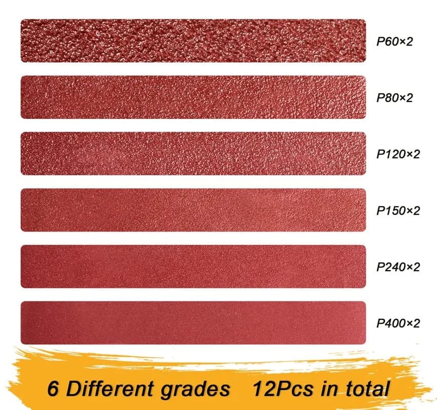 S SATC 4x36 Inch Sanding Belts 12-Pack (60-400 Grits) Aluminum Oxide | Heavy Duty Stripping & Finishing thumbnail 3