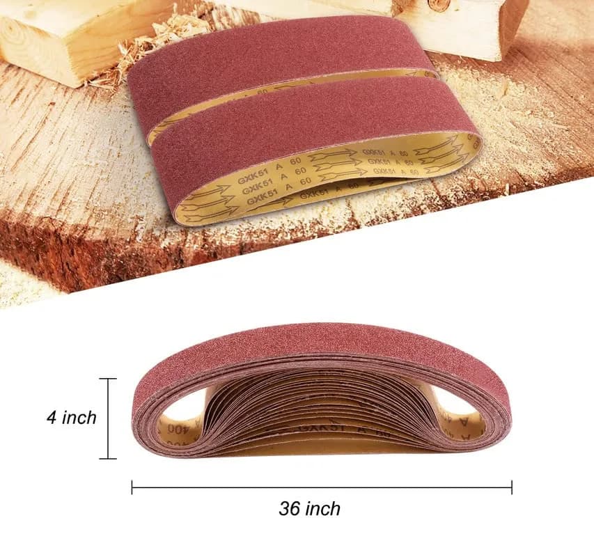 S SATC 4x36 Inch Sanding Belts 12-Pack (60-400 Grits) Aluminum Oxide | Heavy Duty Stripping & Finishing thumbnail 5
