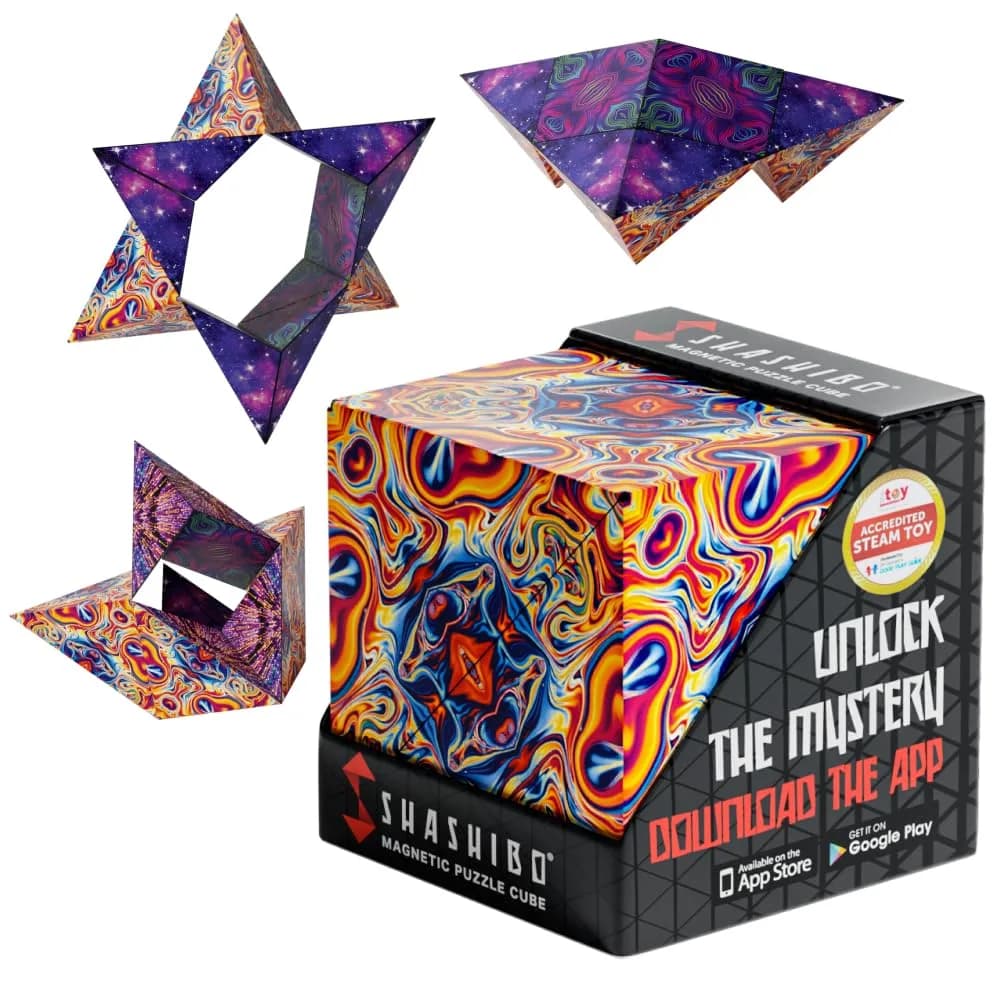 Shashibo ICOSA XL Infinity Magnetic Puzzle Toy 9.6cm (3.8in) | Advanced STEM/STEAM Fidget Toy — Spaced Out / DODECA
