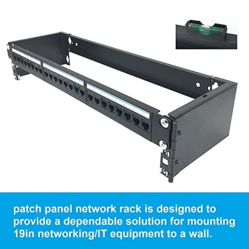 JINGCHENGMEI 2U 19-inch Hinged Wall Mount Patch Panel Bracket- 6-inch Deep | Easy Access & Maintenance thumbnail 2
