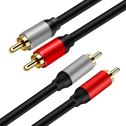 Tan QY 2RCA to 2RCA Cable 1m (3ft) | Gold-Plated Stereo Audio Cable for Home Theater, HDTV, Gaming Consoles thumbnail 2