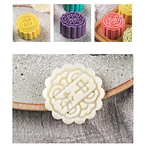 WeTop 6 PCS Round Moon Cake Mold Set 50g (1.8oz) | DIY Mid Autumn Festival Cookie Stamps thumbnail 7