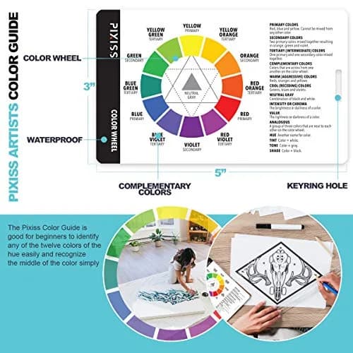 Pixiss Art Craft Kit | Artist Tools on Lanyard, Greyscale, Color Wheel, View Catcher (5x3") thumbnail 4