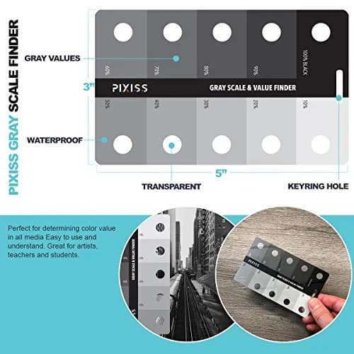 Pixiss Art Craft Kit | Artist Tools on Lanyard, Greyscale, Color Wheel, View Catcher (5x3") thumbnail 5