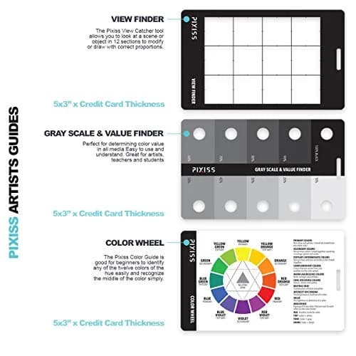 Pixiss Art Craft Kit | Artist Tools on Lanyard, Greyscale, Color Wheel, View Catcher (5x3") thumbnail 3