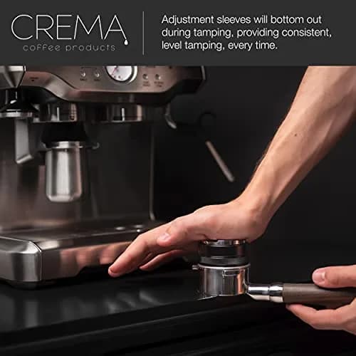 CREMA 53.3mm Coffee Distributor & Tamper | Adjustable Depth Tool | 53.3mm (2.1 inch) | Black thumbnail 4