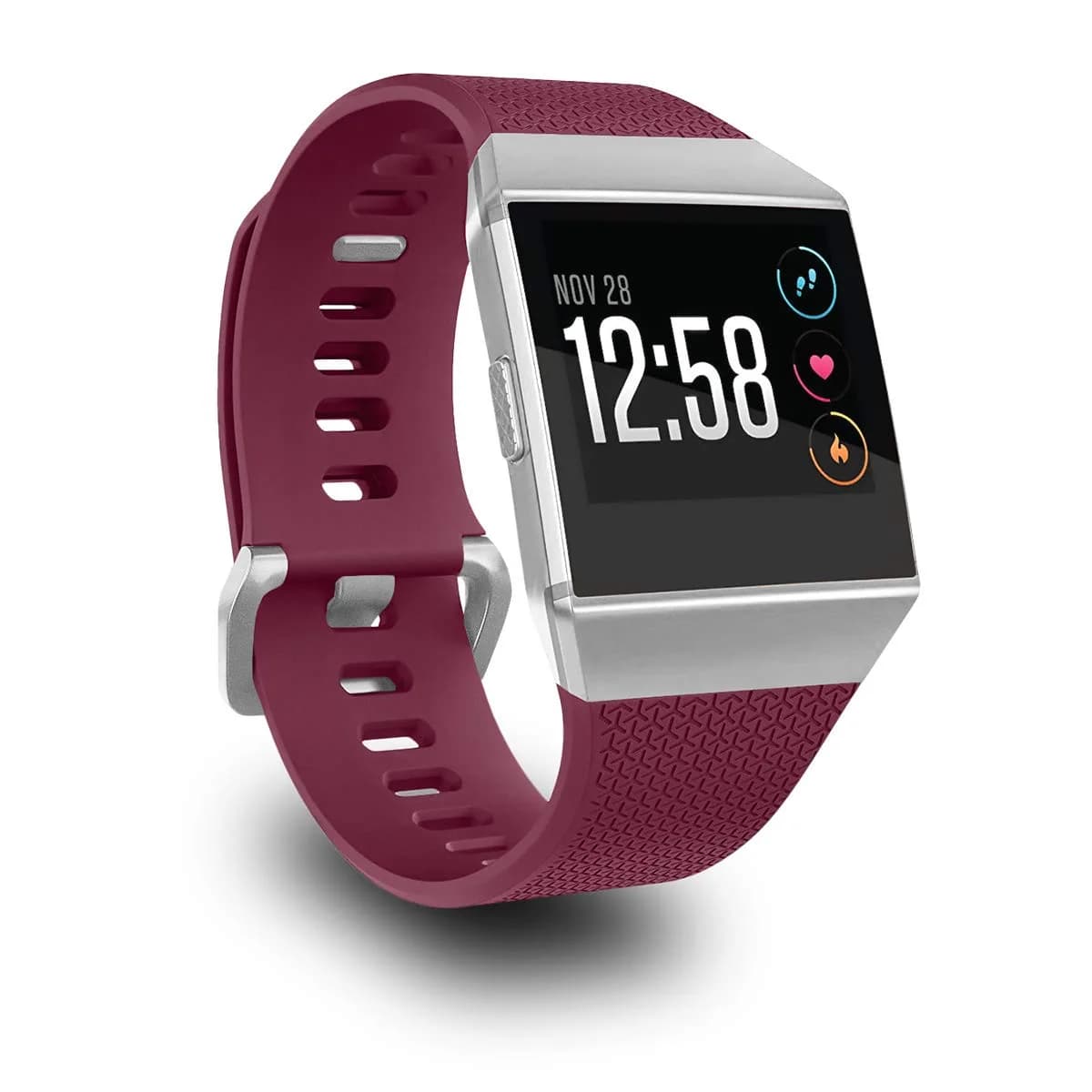 AIUNIT Replacement Band for Fitbit Ionic Small 110mm-155mm | TPU Sport Strap with Burnt Buckle — F-Fuchsia / Large