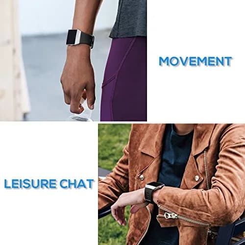 AIUNIT Replacement Band for Fitbit Ionic, Large Fuchsia TPU with Silver Buckle | Compatible with Fitbit Ionic Smart Watch thumbnail 6