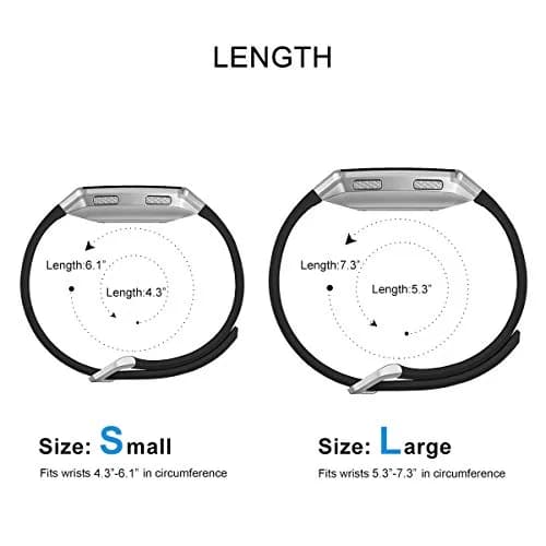 AIUNIT Replacement Band for Fitbit Ionic, Large Fuchsia TPU with Silver Buckle | Compatible with Fitbit Ionic Smart Watch thumbnail 7