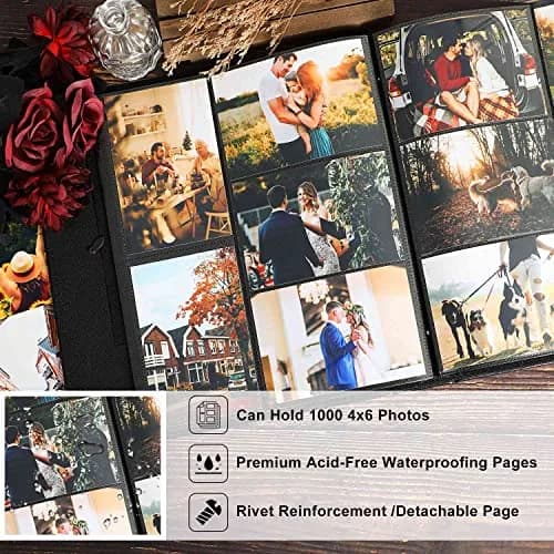 Ywlake Photo Album 4x6 1000 Pockets | Extra Large Capacity Family Wedding Album with Leather Cover thumbnail 6
