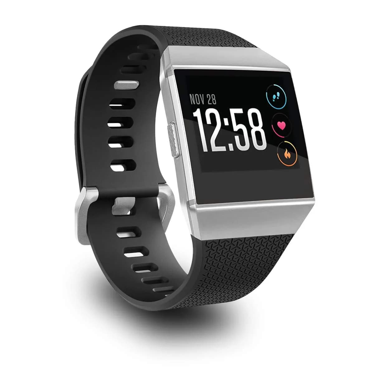 AIUNIT Replacement Band for Fitbit Ionic Smart Watch - Large (135-185mm) - Silver Buckle | Sport TPU Strap