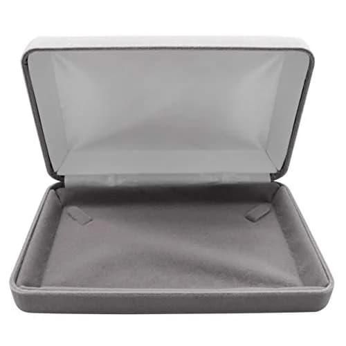 Isaac Kieran Stone Grey Velvet Necklace Gift Box 17.8cm (7 inch) | Travel Storage Display Case thumbnail 2