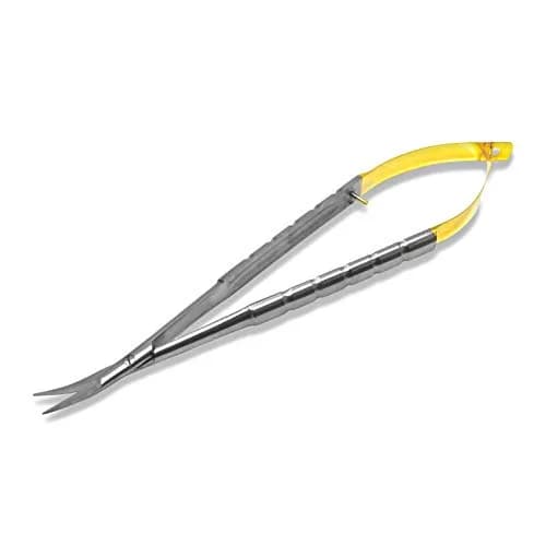 Cynamed TC Castroviejo Micro Scissor with Tungsten Carbide Inserts and Gold Ends - Premium Grade Instrument 13.97 cm (5.5 in.) Curved Blades thumbnail 1