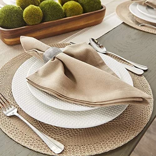 DII Solid Cotton Napkin Set 50.8cm x 50.8cm (20"x20") | Pack of 6 Stone Color thumbnail 5