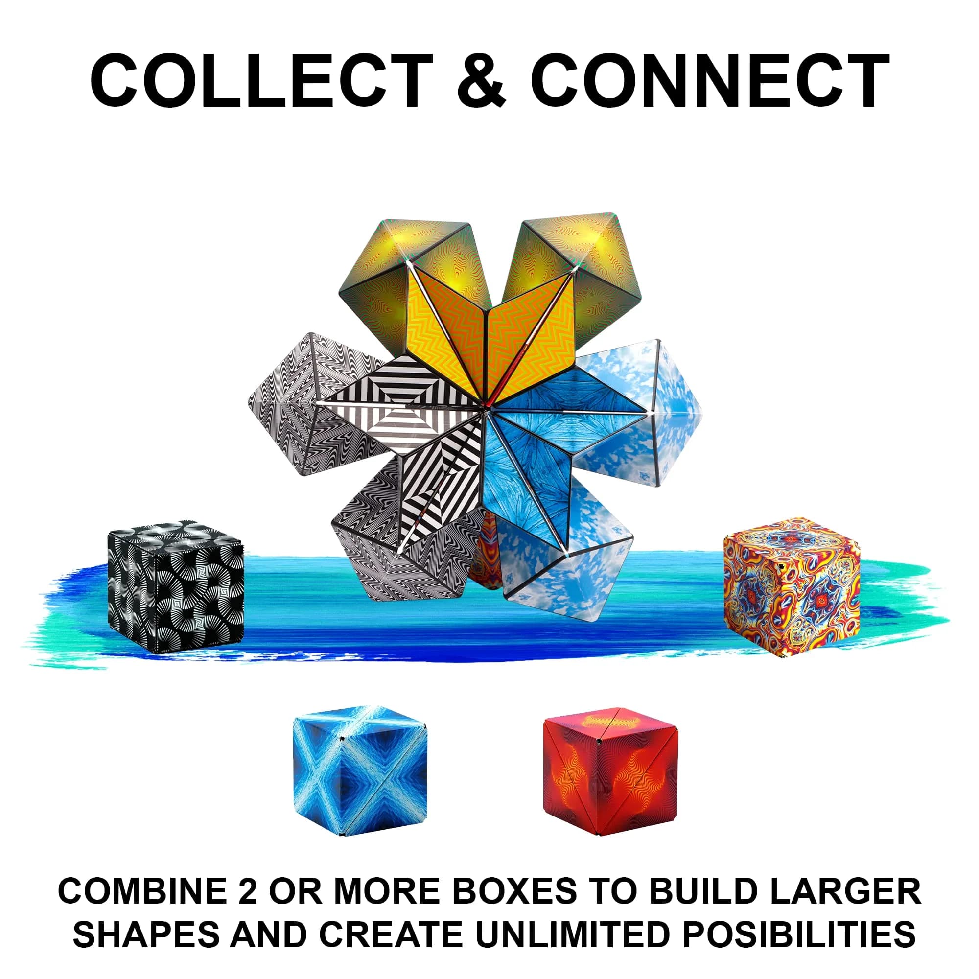 Shashibo Dodeca Blue Planet Sensory Fidget Toy | Transforms into 100+ Shapes thumbnail 6