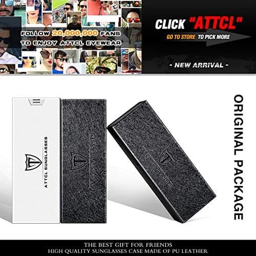 ATTCL Polarized UV Protection Sports Sunglasses for Men, Red/Mirrored Lens (64mm Lens Width) | Wrap-Around Design for Cycling & Driving thumbnail 7