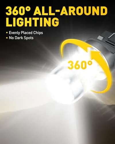 AUXITO 7443 LED Bulbs for Reverse Lights Brake Tail Lights 6000K White (2-Pack, 1300LM per bulb) | Brighter, Energy-Saving Replacement thumbnail 2
