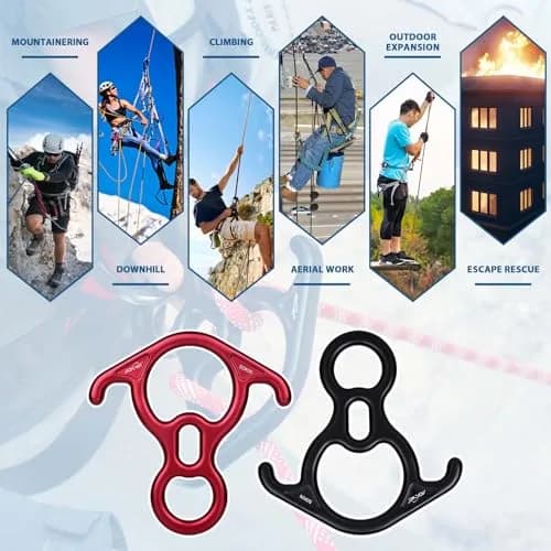 AOKWIT 50KN Rescue Figure 8 Descender 282g (9.9 oz) | Bent-Ear Belay Device for Climbing & Rescue thumbnail 7