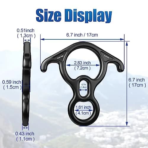 AOKWIT 50KN Rescue Figure 8 Descender 282g (9.9 oz) | Bent-Ear Belay Device for Climbing & Rescue thumbnail 8