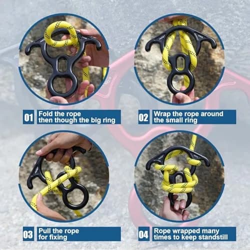 AOKWIT 50KN Rescue Figure 8 Descender 282g (9.9 oz) | Bent-Ear Belay Device for Climbing & Rescue thumbnail 3