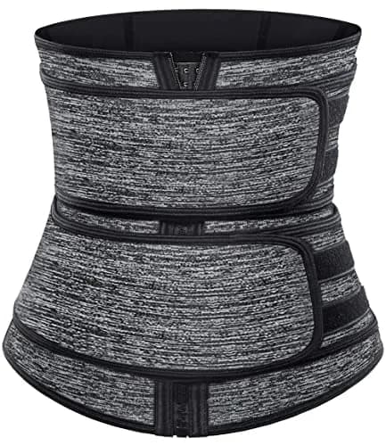 HOPLYNN Sweat Waist Trainer Body Shaper for Women Two Belts Gray 3X-Large (3XL) thumbnail 1