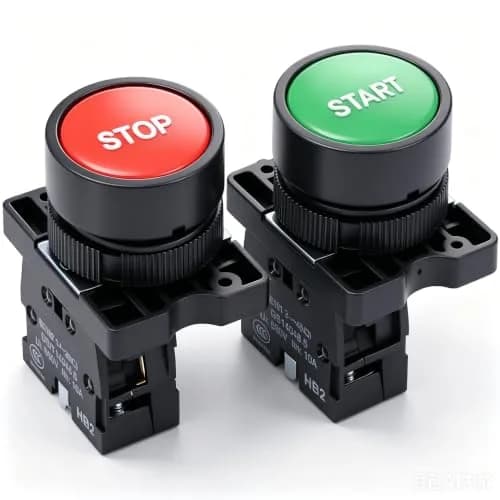 mxuteuk Red Electronic Switch with Emergency Stop & Momentary Start/Stop Buttons | 1NC 1NO Panel Mount thumbnail 4