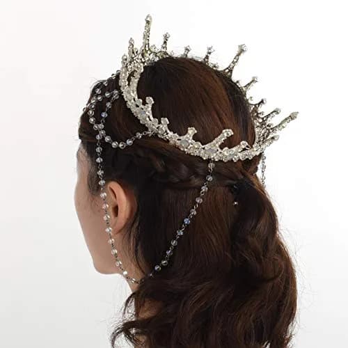 BPURB Baroque Queen Crown Tiara for Women | Classic Rhinestone Bridal Headpiece thumbnail 4