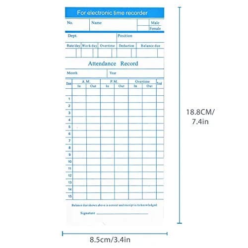 Flexzion Monthly Time Cards 270 Pack | 6 Column Double-Sided Monthly Format thumbnail 6