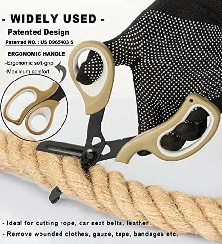 MEUUT Medical Trauma Shears (2-Pack, 7.8 Inch) | Patented Stainless Steel with Oxygen Wrench thumbnail 4