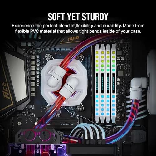Corsair Hydro X Series Xt Softline 10/13mm Clear Tubing | Durable, UV-Resistant PVC (3/8In/ 1/2In) ID/OD thumbnail 3
