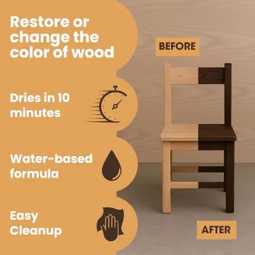 Furniture Clinic White Ash Wood Stain 500ml (17 Fl Oz) | Water Based, Fast Drying, Low Odor thumbnail 3