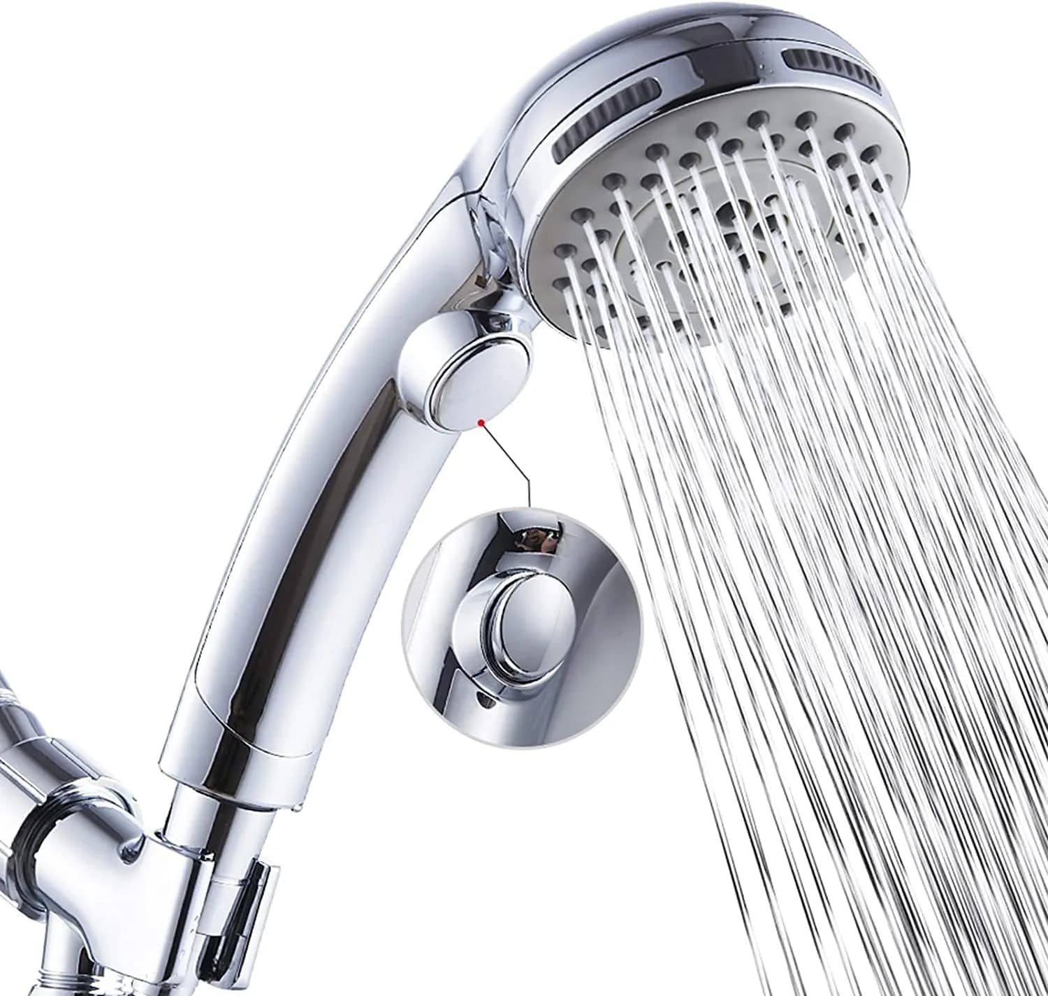 DOILIESE High Pressure Shower Head with Handheld Spray 6 Settings Chrome | 1.8 GPM Flow Rate - main product image