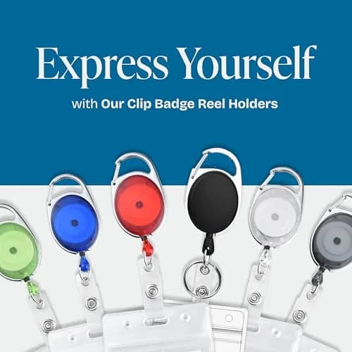 Will Well Heavy Duty ID Badge Holder Retractable 10 Pack - Vertical - Black | Durable, Versatile Badge Holders for Indian Professionals thumbnail 7