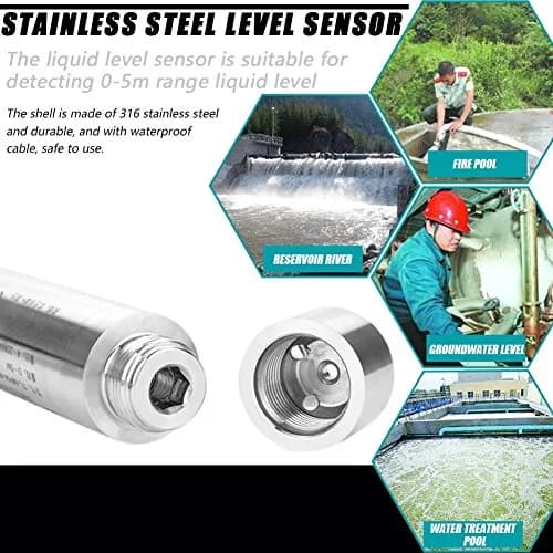Tangxi DC24V 4-20mA Liquid Level Sensor 0-5m Range | 6m Cable, Steel Probe thumbnail 3