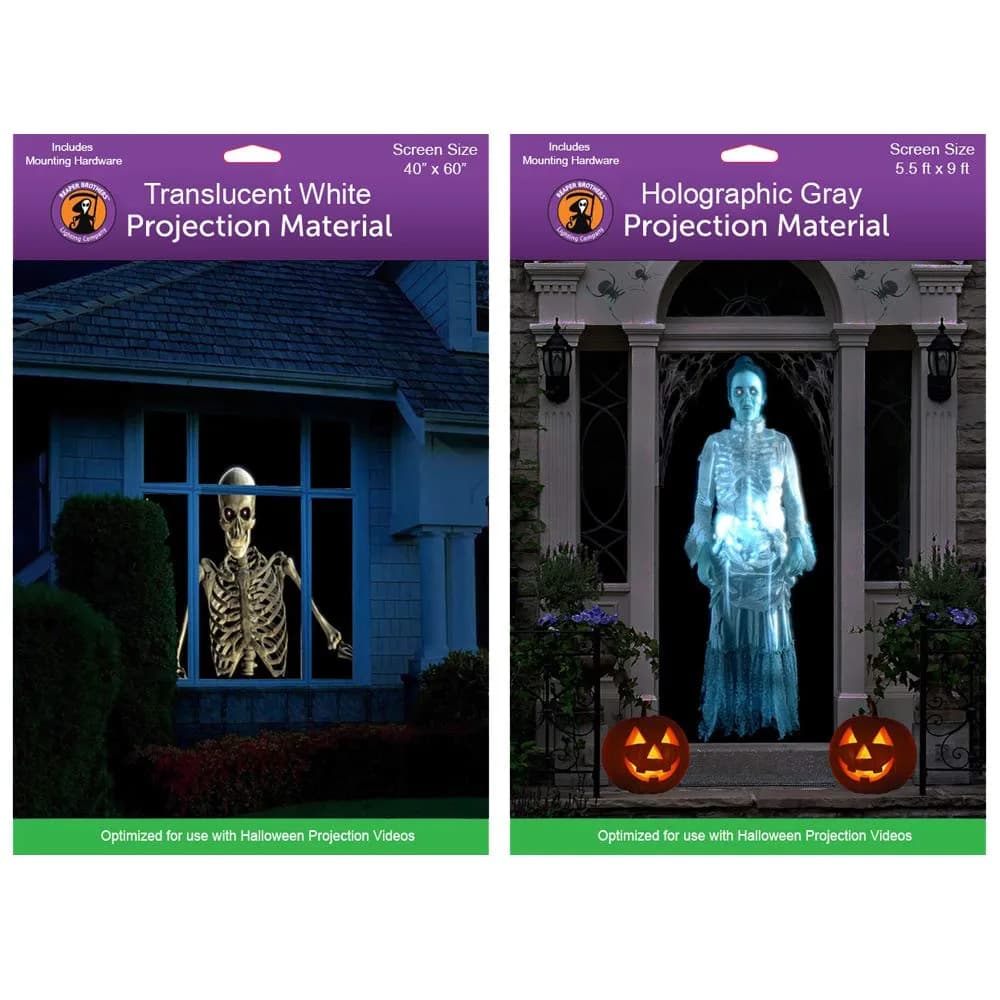 Reaper Brothers Holographic Rear Projection Screen 137cm x 203cm (5 ft x 6.7 ft) | Halloween Illusion Effect — 5'x9' & 40"x60"