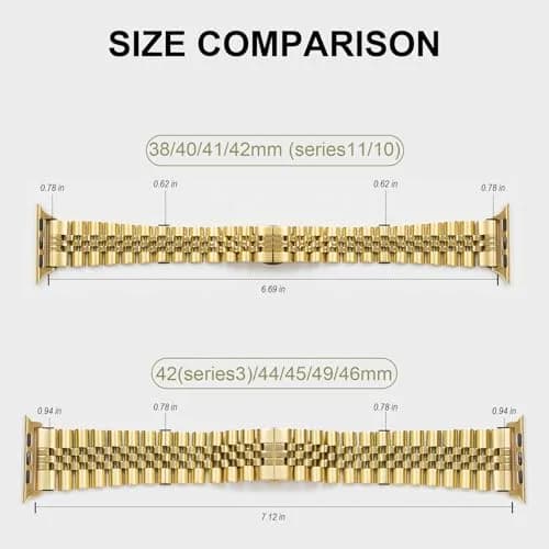 baozai Compatible with Apple Watch Ultra 3/2/Series 11-1/SE3 Stainless Steel Band 46mm | Luxury Metal Strap for Men thumbnail 3