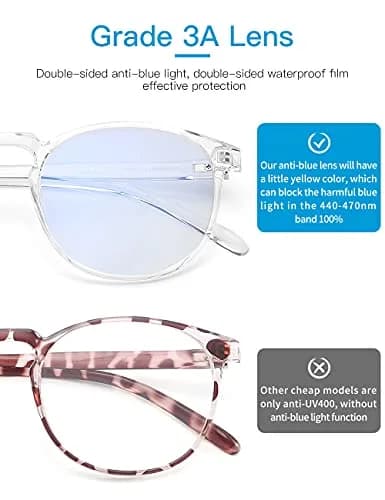 CNLO Blue Light Blocking Glasses Crystal Lightweight Frame Eyeglasses | Anti Eyestrain for Digital Screens thumbnail 4