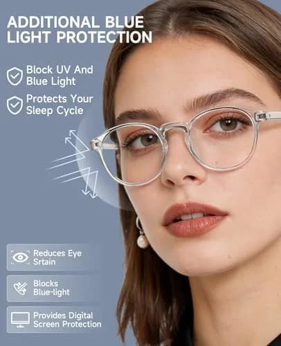 CNLO Blue Light Blocking Glasses Crystal Lightweight Frame Eyeglasses | Anti Eyestrain for Digital Screens thumbnail 2