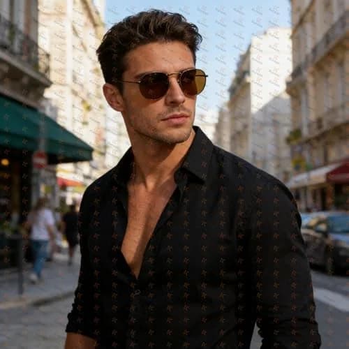 Kursan Small Round Metal Sunglasses for Men Women Mirrored Lens Classic Circle Sun Glasses (Brown Frame/Brown Lens) | UV400 Polarized thumbnail 8