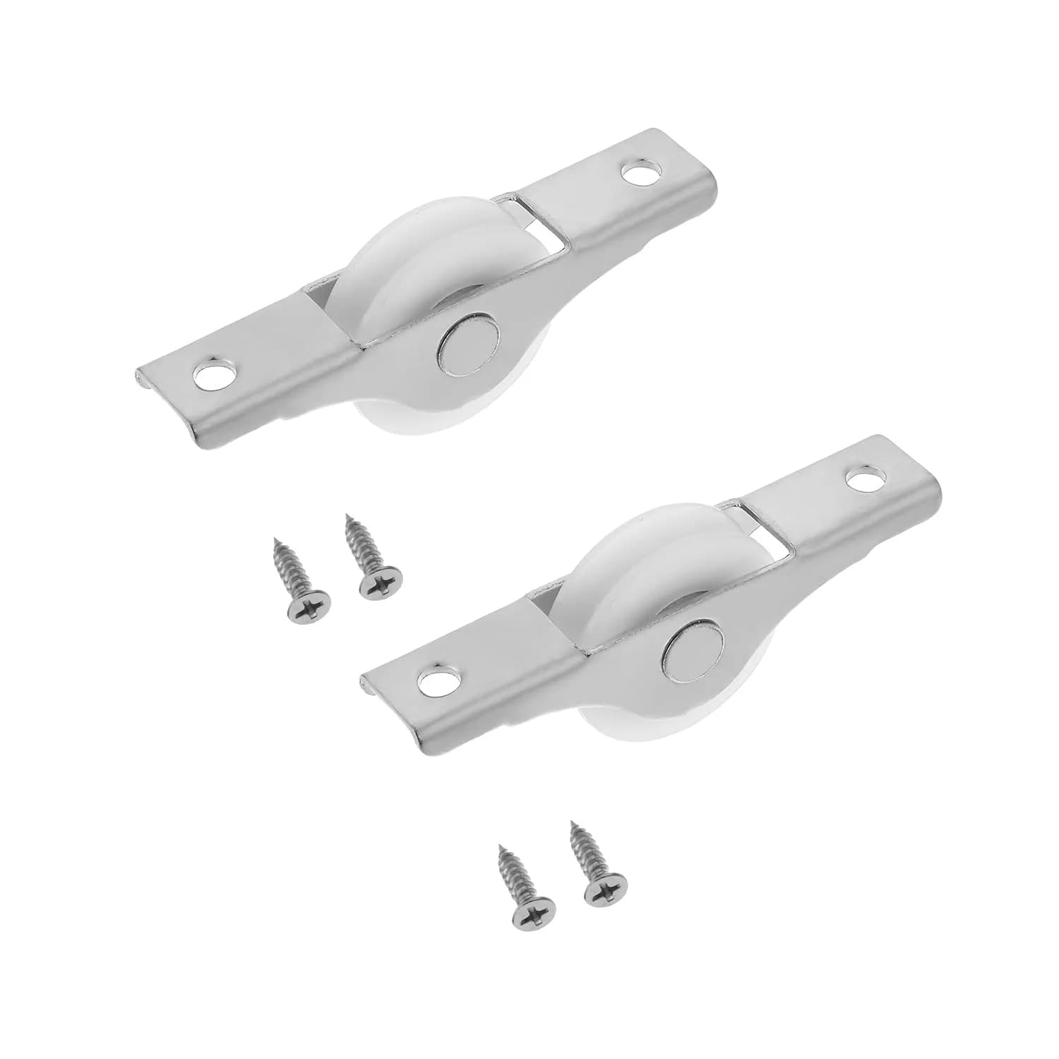 MroMax Industrial Castors 2Pcs 25mm/0.98" Dia Nylon White Sliding Wheel U Groove for Garage & Doors - main product image