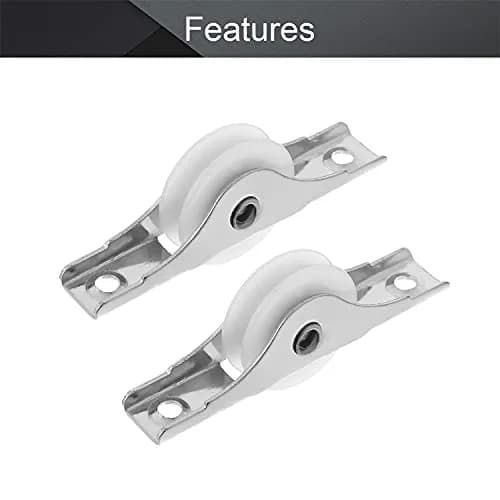 MroMax Industrial Castors 2Pcs 25mm/0.98" Dia Nylon White Sliding Wheel U Groove for Garage & Doors thumbnail 3