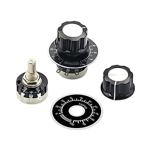 CenryKay RV24YN20S B502 5K Rotary Potentiometer with Knobs & Dials, 6mm Shaft, 20mm Length, 2W Power | Single Turn Carbon Film thumbnail 8