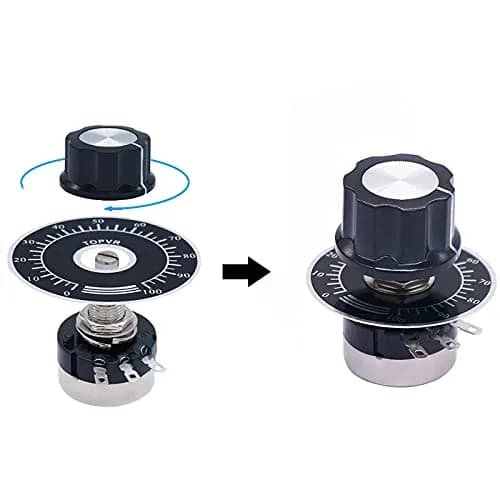 CenryKay RV24YN20S B502 5K Rotary Potentiometer with Knobs & Dials, 6mm Shaft, 20mm Length, 2W Power | Single Turn Carbon Film thumbnail 3