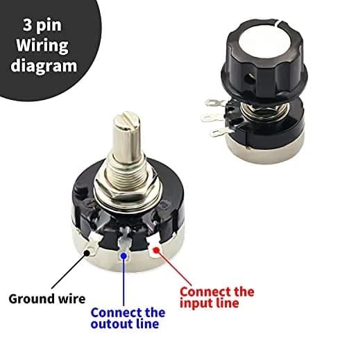 CenryKay RV24YN20S B103 10K Rotary Potentiometer with Knobs & Dials (6mm Shaft, 20mm Length) thumbnail 4