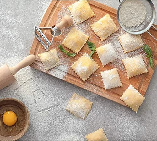 MASTER FENG Ravioli Stamp Maker Cutter with Wooden Handle & Fluted Edges | Perfect for Homemade Pasta (70-120 chars) thumbnail 5