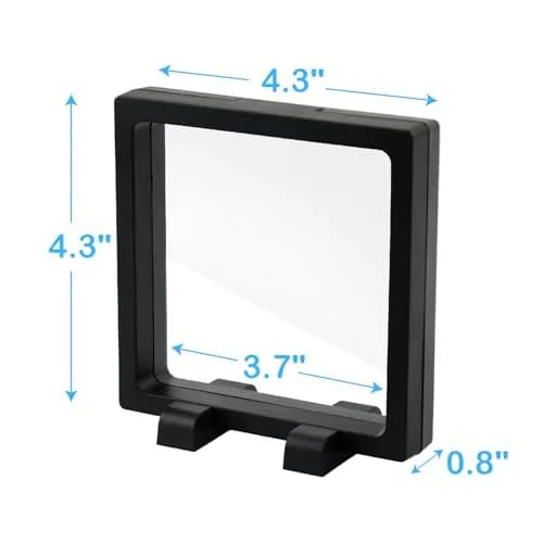 HillSpring Challenge Coins Display Frame, Black 4.3"x4.3"x0.8" | Floating Shadow Box for Medals & Jewelry thumbnail 4