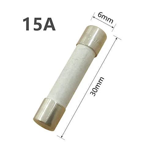 YOLISTIC 15 Amp Slow-Blow Ceramic Cartridge Fuse 6x30mm (Pack of 10) | UL Certified Time Delay Protection thumbnail 2