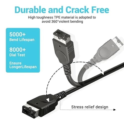 Xahpower Charger for Gameboy Advance sp, GBA SP Charger Cable Cord for Nintendo DS Original Console (120cm) | Fast Charge & Safe thumbnail 5