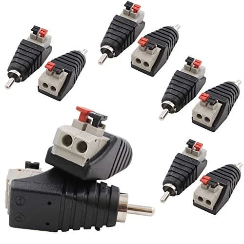 exgoofit 10-Pack Speaker Wire Cable to RCA Adapter | Secure Audio Connection thumbnail 1